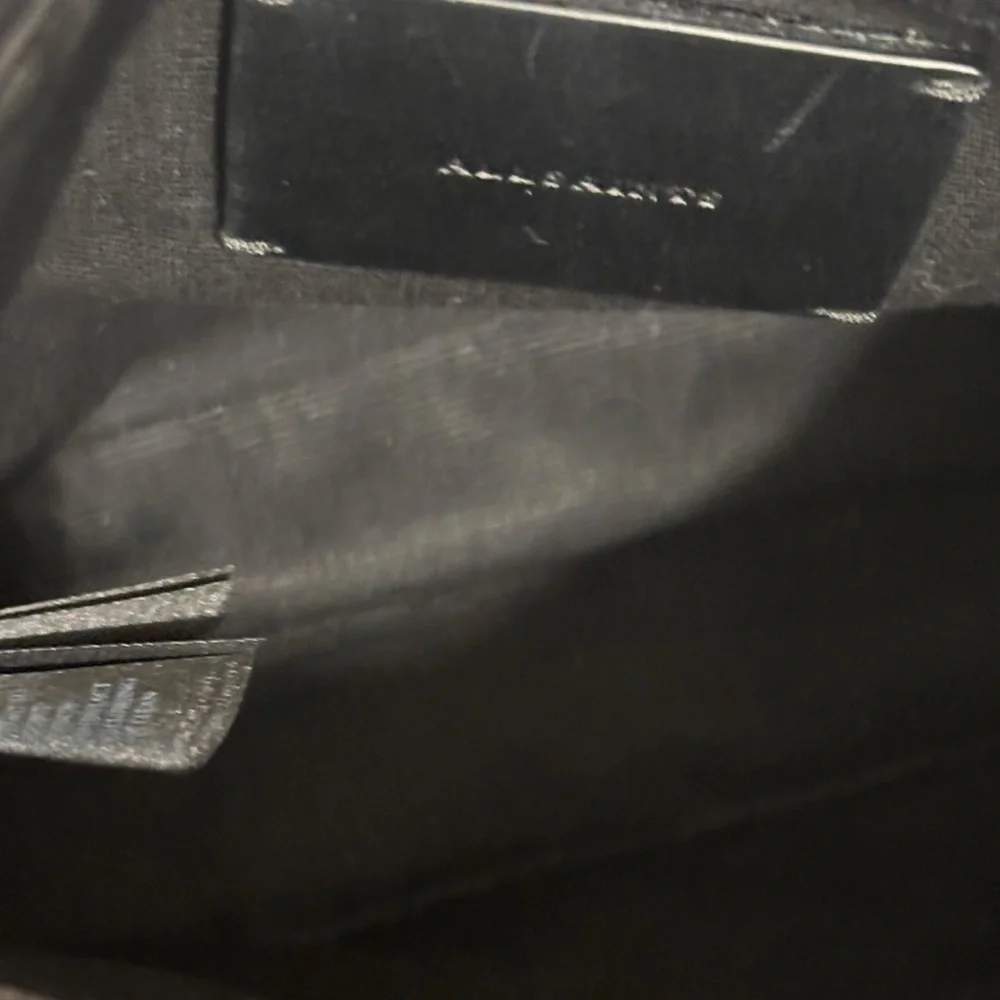 AllSaints Kyo Medium Crossbody Black Leather Chain Strap Tassel Clutch